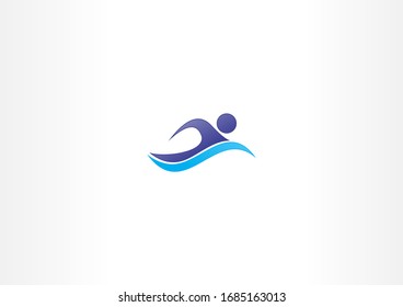 Diseño del logotipo comunitario vectorial del grupo de logotipos simples de los nadadores