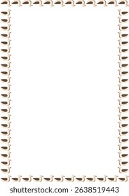 Simple swimming duck frame. Cartoon duck floating on water. Wildlife bird on white background border