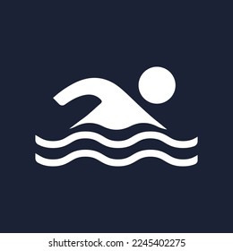 simple swimming logo icon sign template