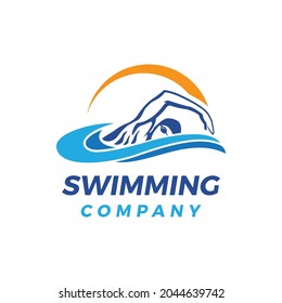 diseño de logotipo de piscina simple