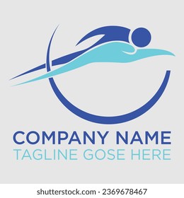 Simple Swimming Pool Silhouette, Swimmer Athlete on Sea Ocean Water Wave logo design, set of Swimming logo designs vector, Creative Swimmer logo Vector, wimming logo designs vector, Creative Swimmer.