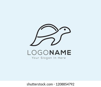 simple swimming turtle line art logo, turtle logo design inspiration