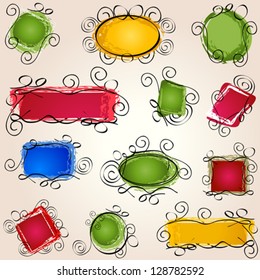 simple swirl doodle frames pack