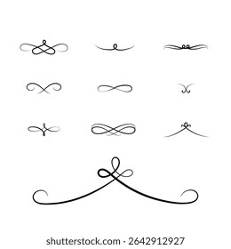 Simple Swirl Vector Design Elements for Dividers, Borders, and Decorative Accents in Graphic Design Projects