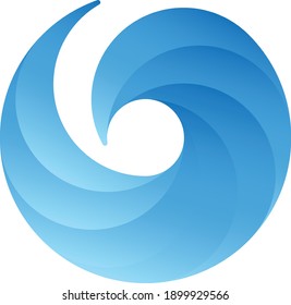 Simple Swirling Wave Gradient Logo