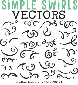 simple swirls and flourishes for invitations and cards in vector format