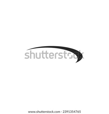 Simple swoosh, slash logo with blank background
