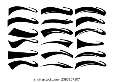 Simple swoosh tail underline text decoration design set