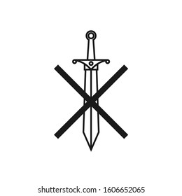 Simple sword icon cant using the weapon flat design for rpg game user interface