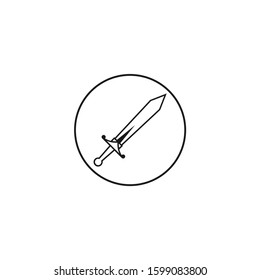 Simple sword icon flat design