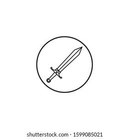 Simple sword icon flat design