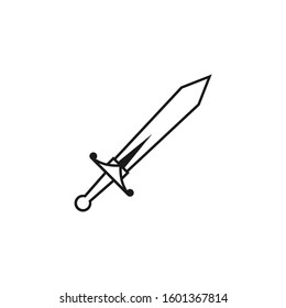 Simple sword icon flat design