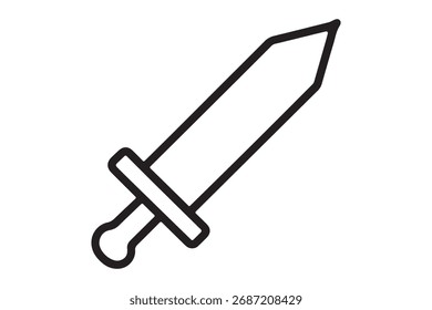 Design de ilustração de ícone de espada simples para jogos de fantasia medieval
