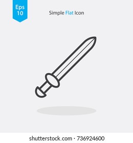 Simple Sword Icon. Vector Illustration