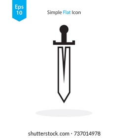 Simple Sword Icon. Vector Illustration