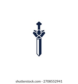 Logotipo de cabeza de león de espada simple