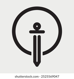 Einfaches Schwert Logo Design Konzept. Vektorgrafik.