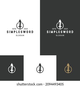 Simple Sword logo icon design template 