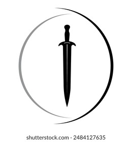 Simple sword logo and icon vector illustration template design