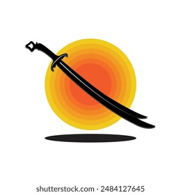 Simple sword logo and icon vector illustration template design