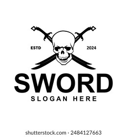 Simple sword logo and icon vector illustration template design