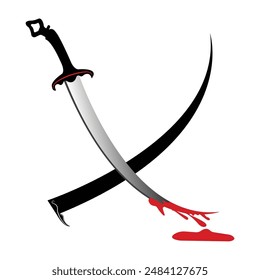 Simple sword logo and icon vector illustration template design