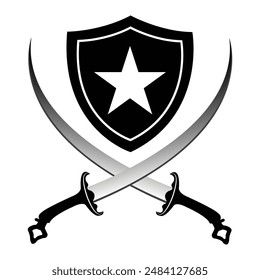 Simple sword logo and icon vector illustration template design