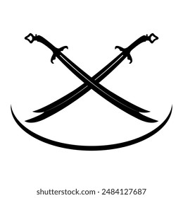 Simple sword logo and icon vector illustration template design