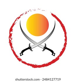 Simple sword logo and icon vector illustration template design