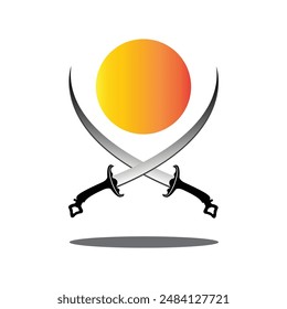 Simple sword logo and icon vector illustration template design