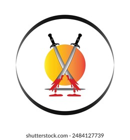 Simple sword logo and icon vector illustration template design