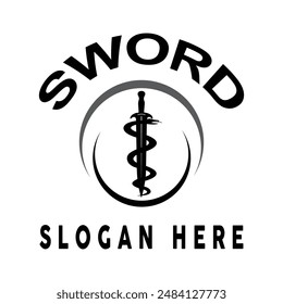 Simple sword logo and icon vector illustration template design