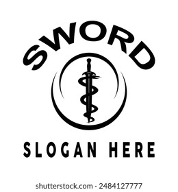 Simple sword logo and icon vector illustration template design