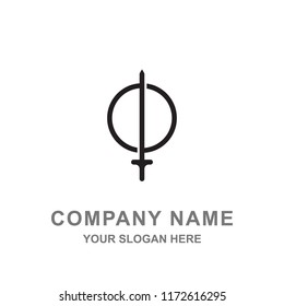 Simple Sword Protection Security Technology Logo Vector Illustration