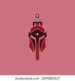 SIMPLE SWORD SPARTA LOGO VECTOR