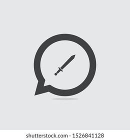 Simple Sword Speech Bubble Icon