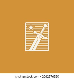 simple sword and star logo .vector illustration for business logo or icon