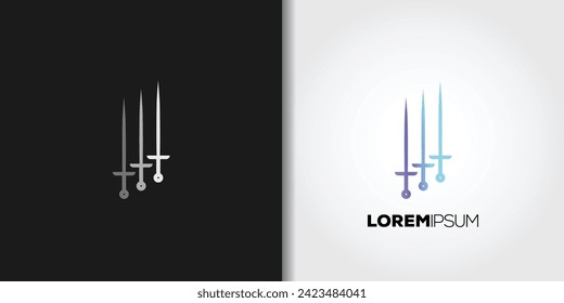 vector de conjunto de logotipo de espadas simples