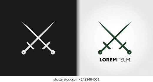 simple swords logo set vector