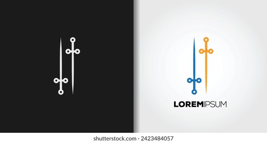 simple swords logo set vector