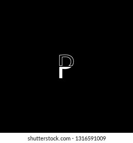 simple but sylish black and white abstract 'P' logo