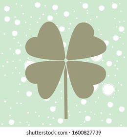 Simple symbol of clover leaf. Green Leaf. Flat vector Illustration