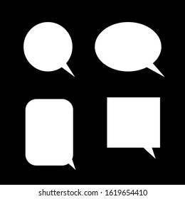 the simple symbol of communication, blank white colour with black background
