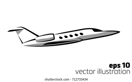 simple symbol contour private jet plane