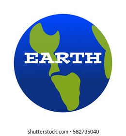 Simple symbol of earth on white background. Vector illustration.