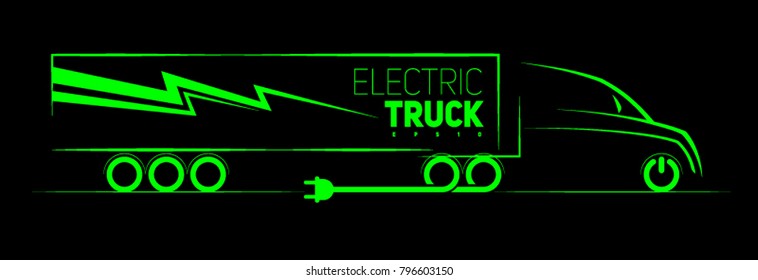 simple symbol of electric truck