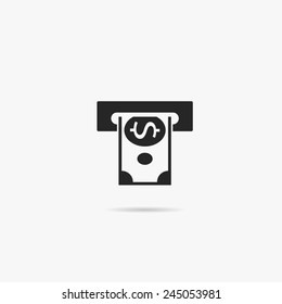 Simple symbol issuing or receiving money from an ATM.