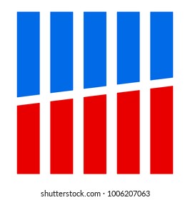 Simple symbol / logo templates in red and blue