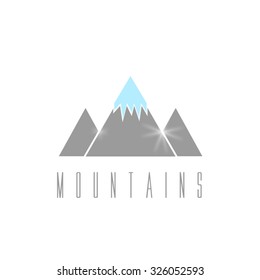 Simple Symbol of Mountains on Transparent Background