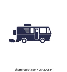 Simple symbol recreational vehicle on a white background isolated
